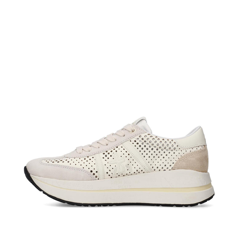 Sneakers in pelle ecopelle e tessuto 