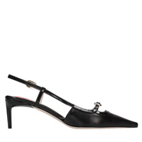 Décolleté slingback in pelle 