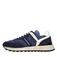 Sneakers in camoscio e tessuto 