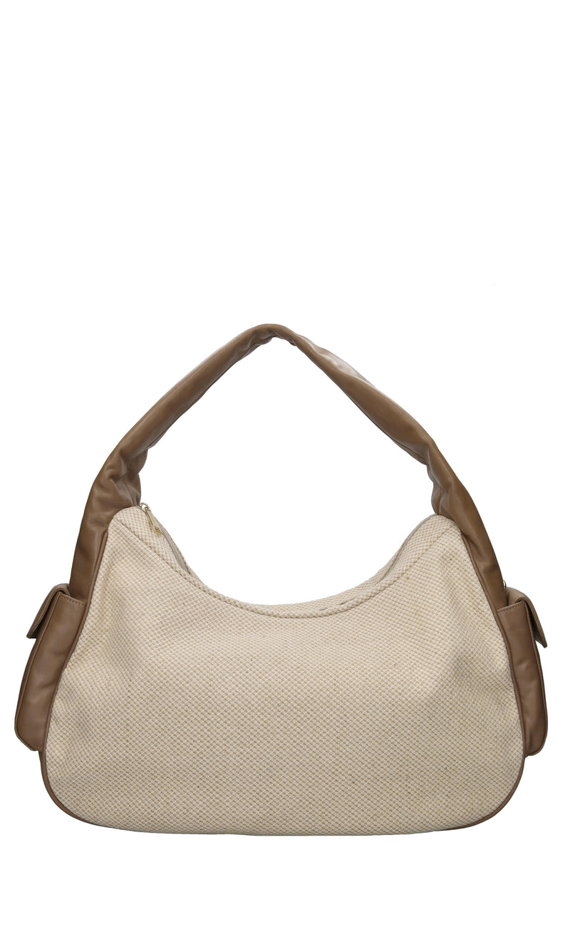 Borsa Julia x Lancaster in tessuto di cotone e pelle 