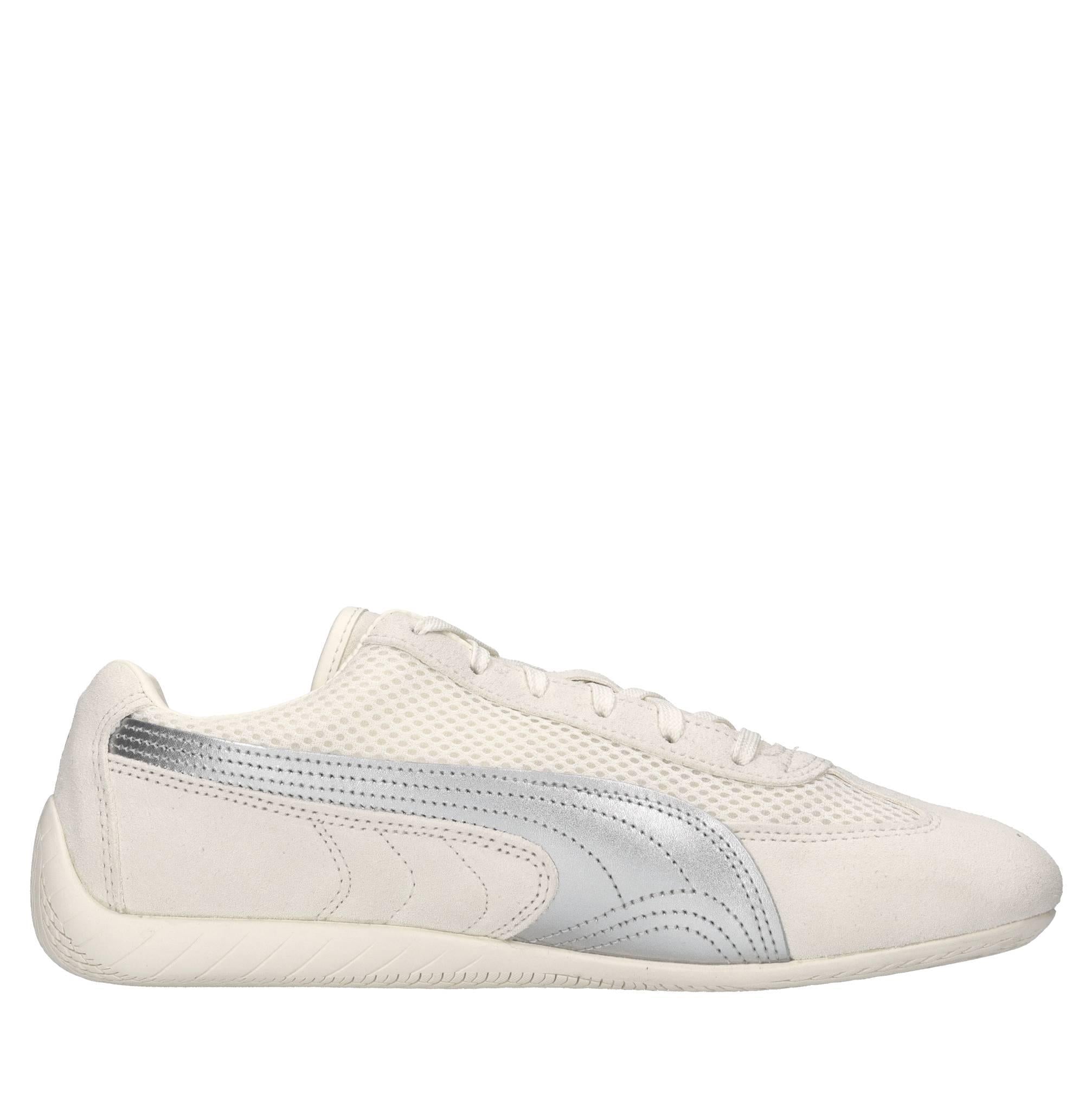 Sneakers in pelle, camoscio e tessuto 