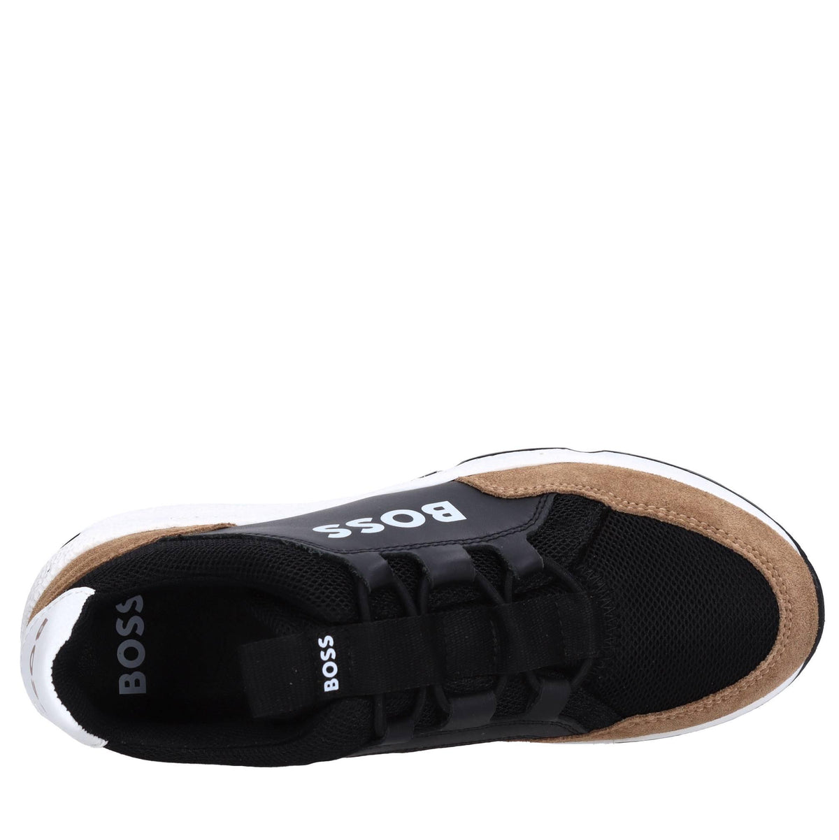Sneakers in pelle e tessuto 