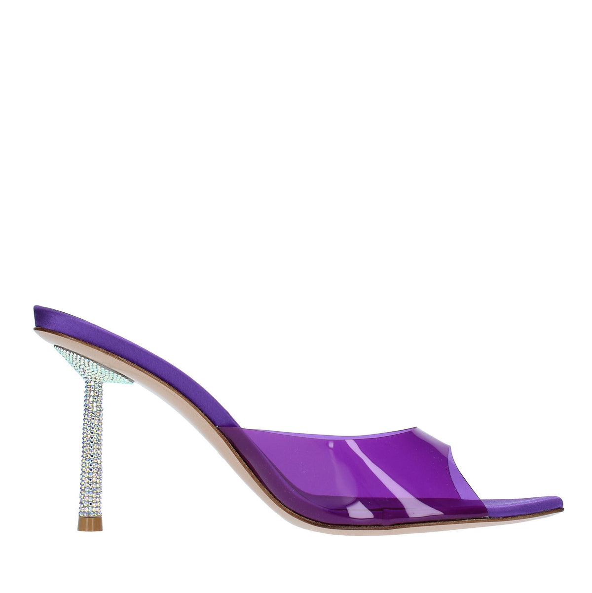 Mules in pelle e PVC 