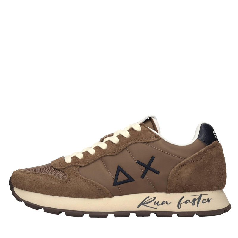 Sneakers in camoscio e tessuto 