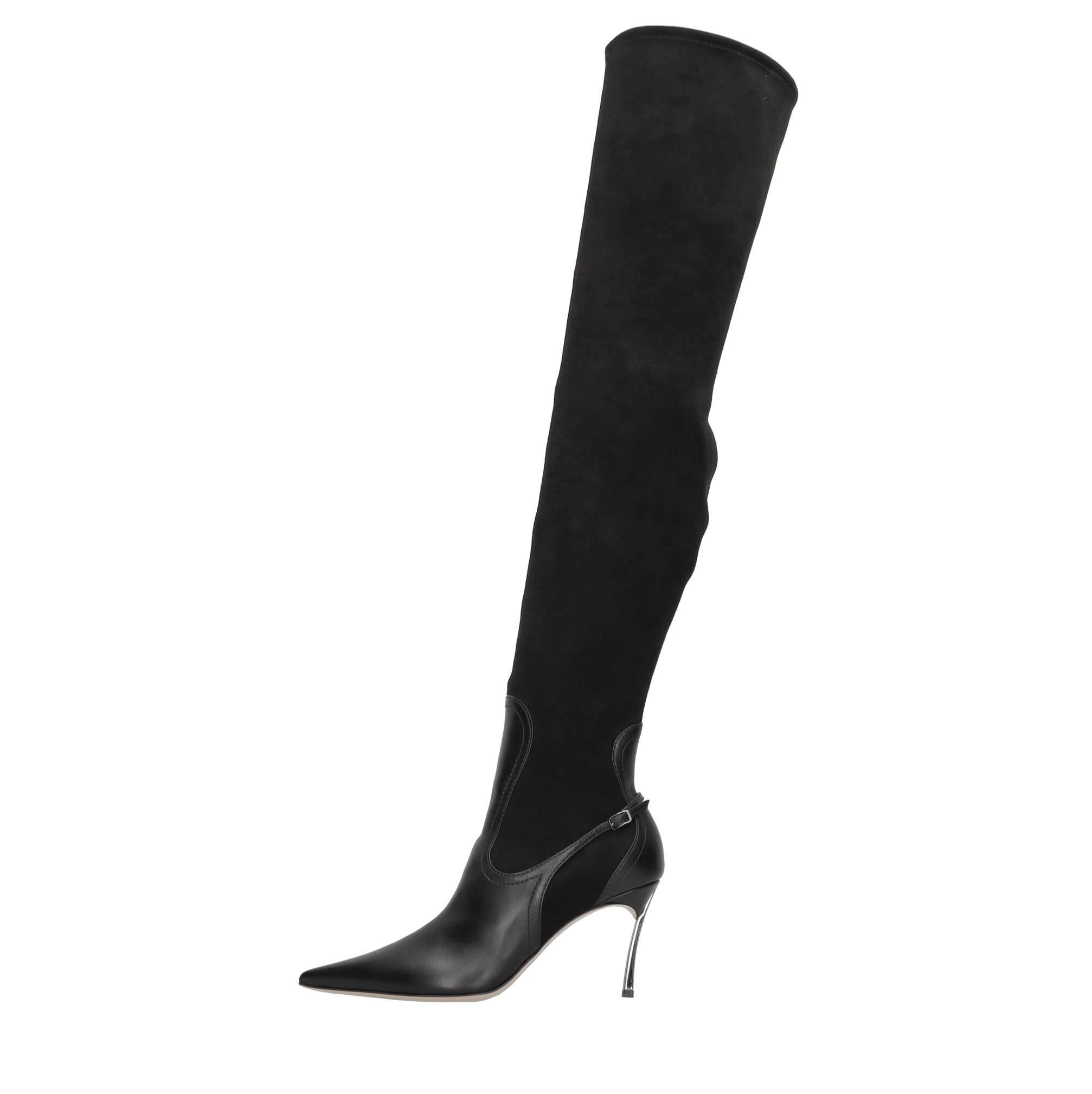 Stivali cuissard Superblade in pelle ed ecocamoscio stretch 