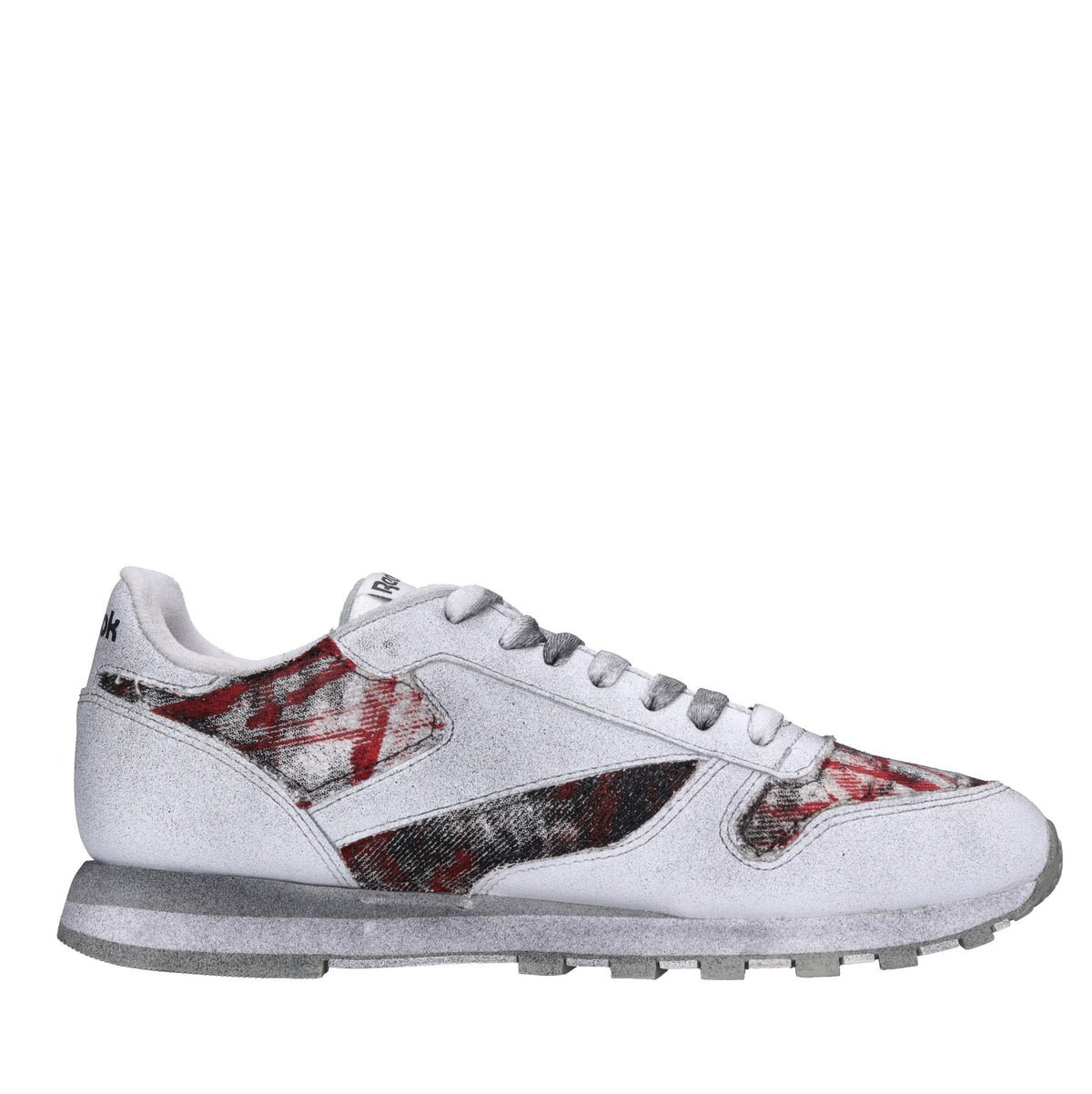 Sneakers in pelle e tessuto 