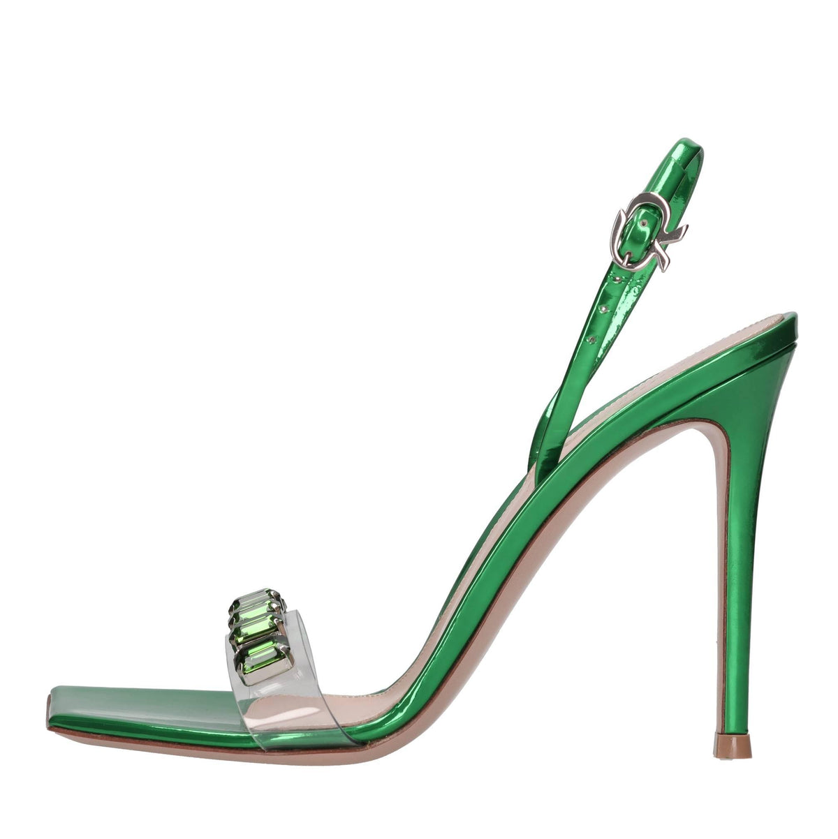 Sandali modello RIBBON CANDY in plexi e pelle 