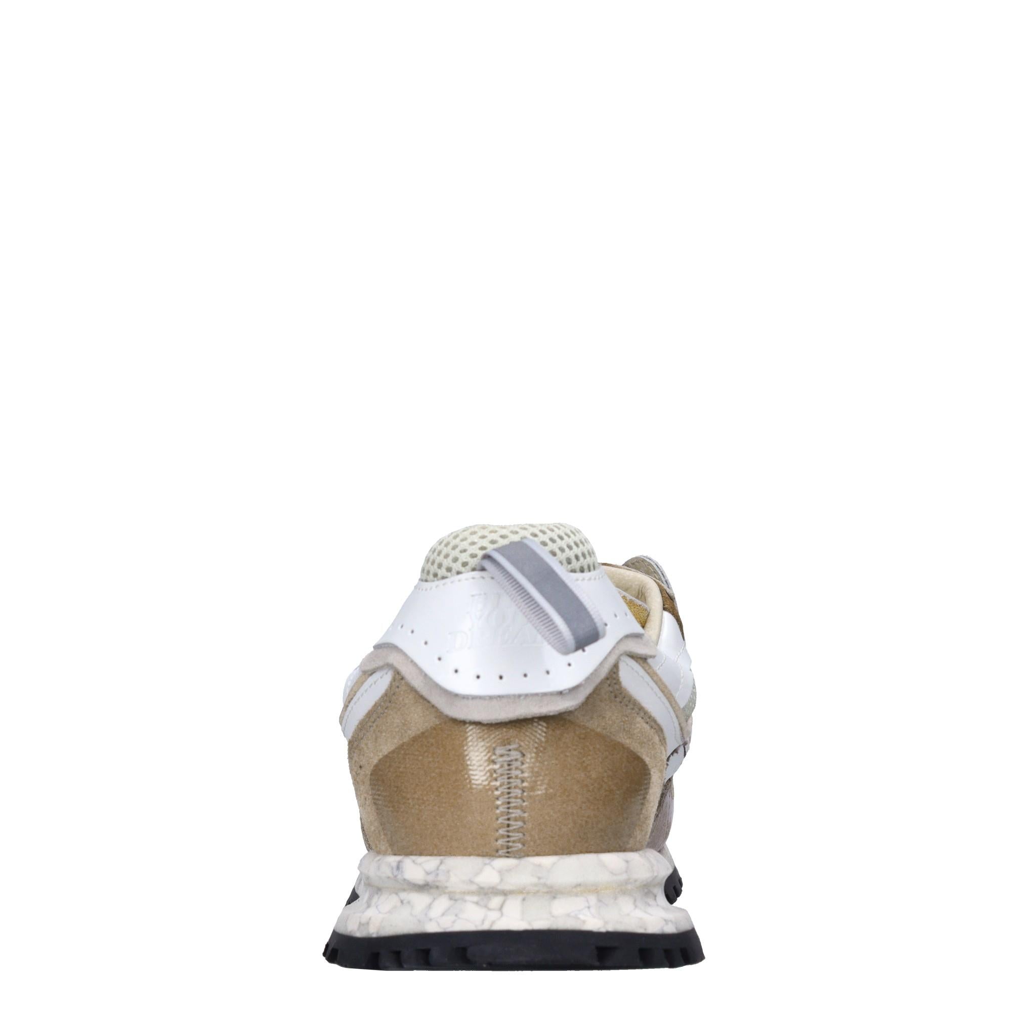 Sneakers in pelle e tessuto 