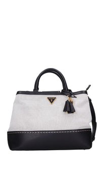Borsa in ecopelle e tessuto 