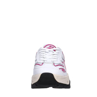 Sneakers in pelle e tessuto 