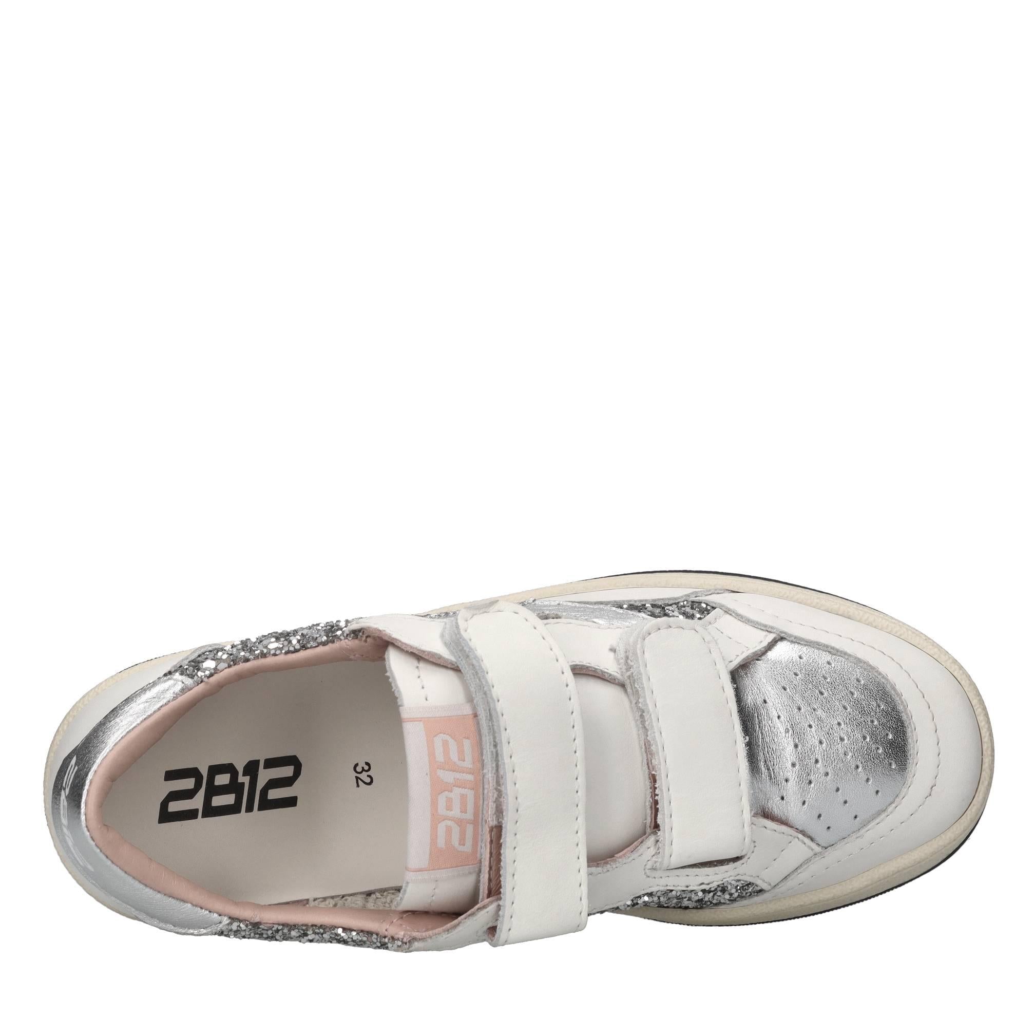 Sneakers in pelle e glitter 