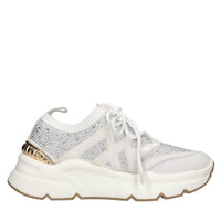 Sneakers in pelle e tessuto 