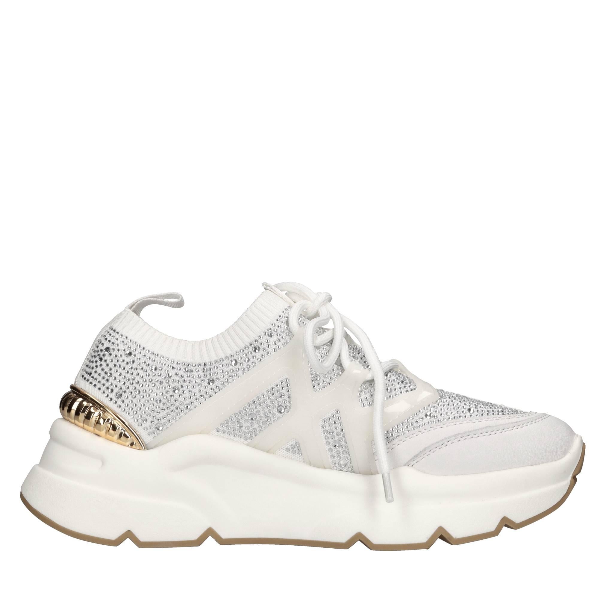 Sneakers in pelle e tessuto 