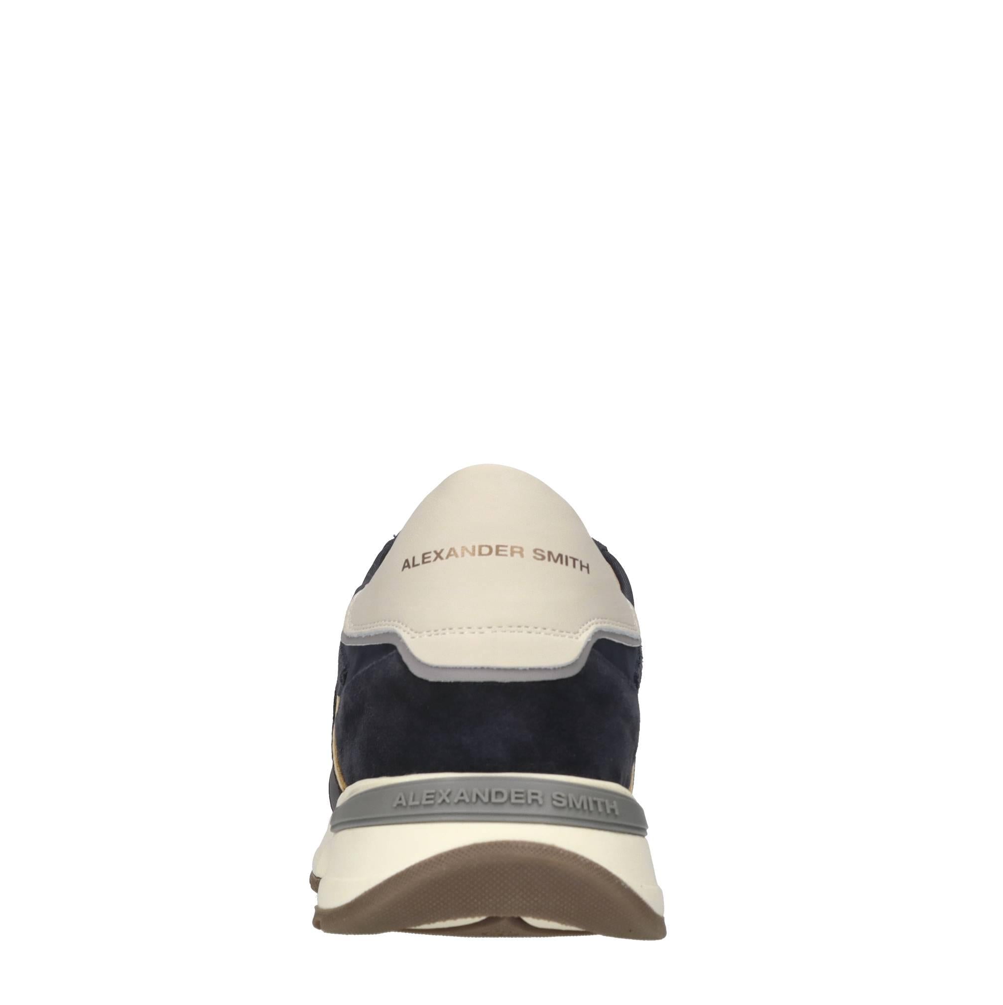 Sneakers in pelle e tessuto 