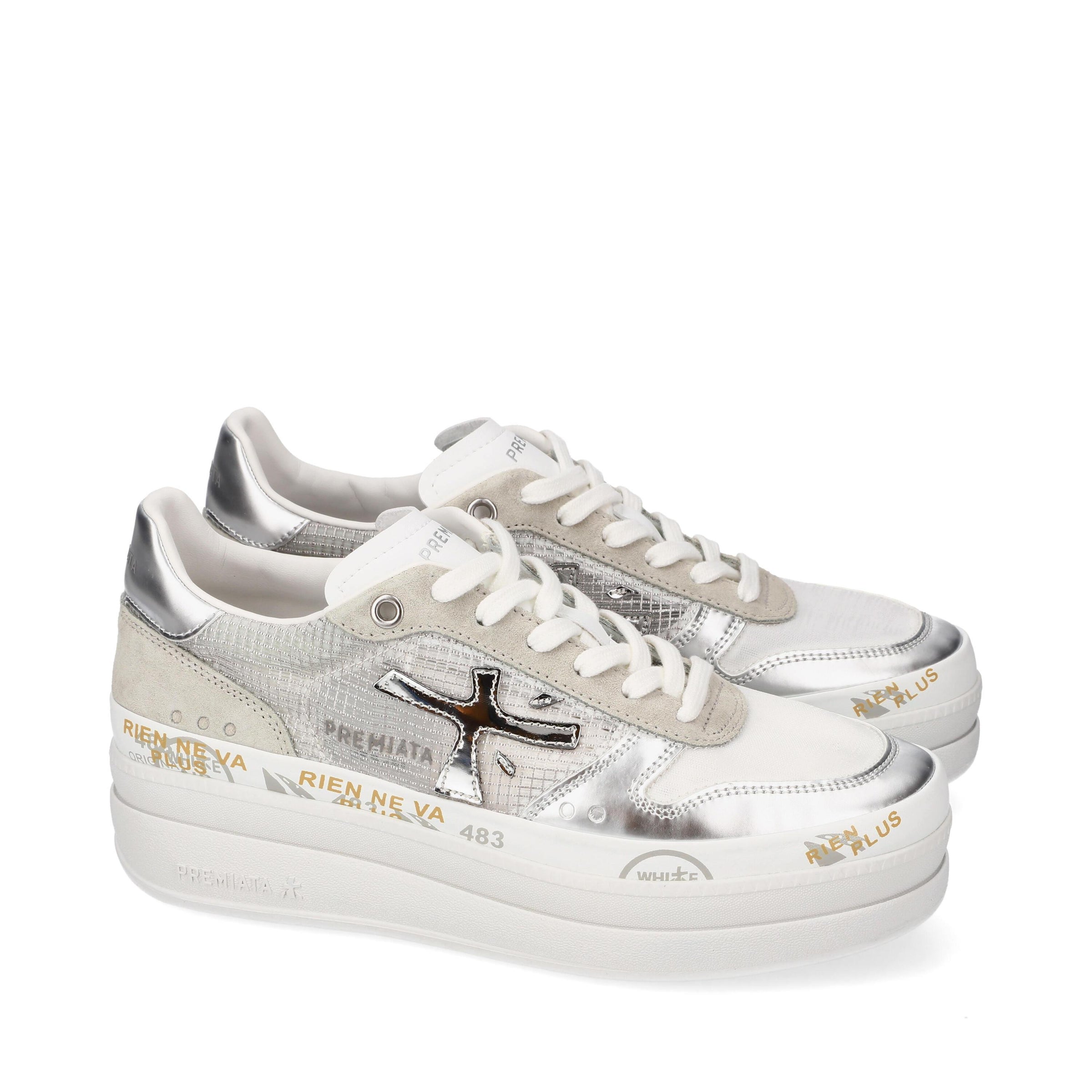 Sneakers multimateriale 