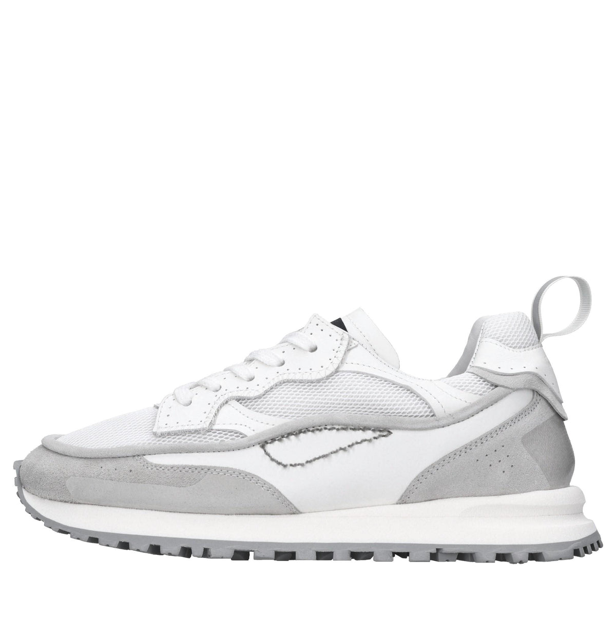 Sneakers in pelle e tessuto 