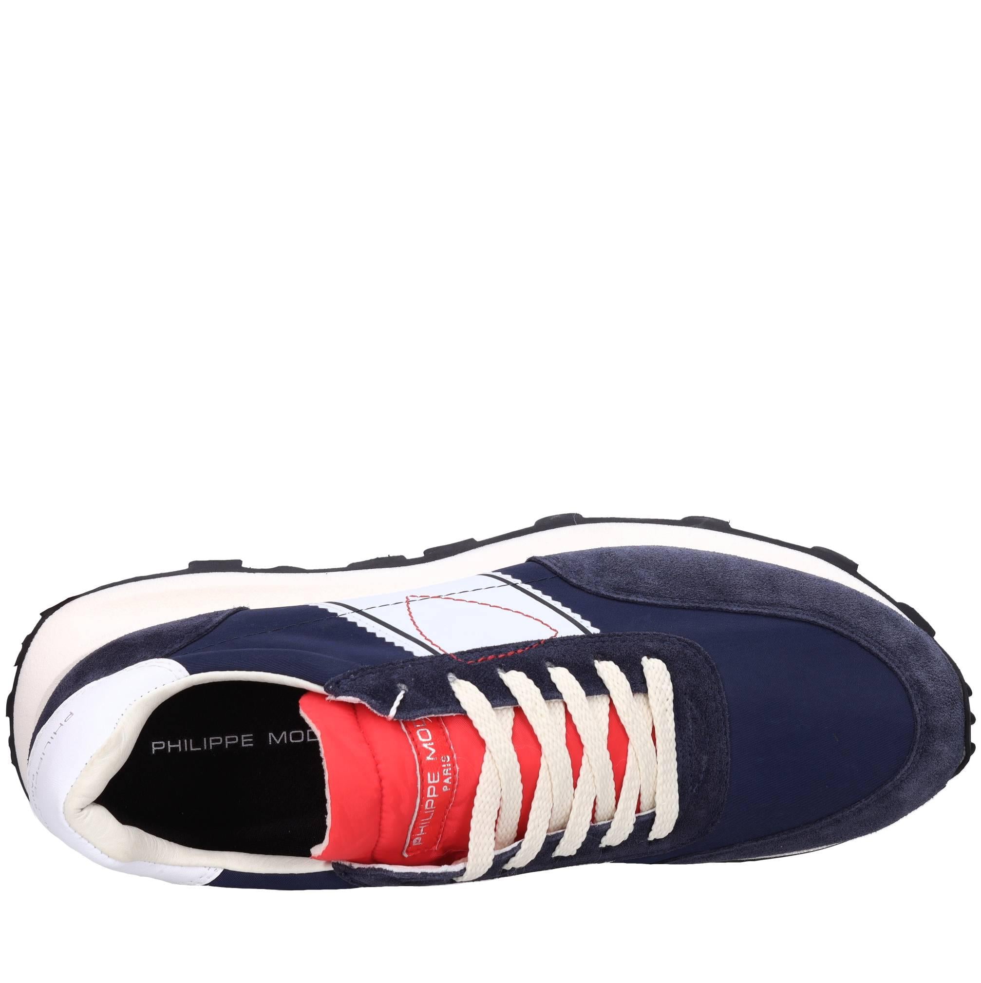Sneakers in camoscio e tessuto 