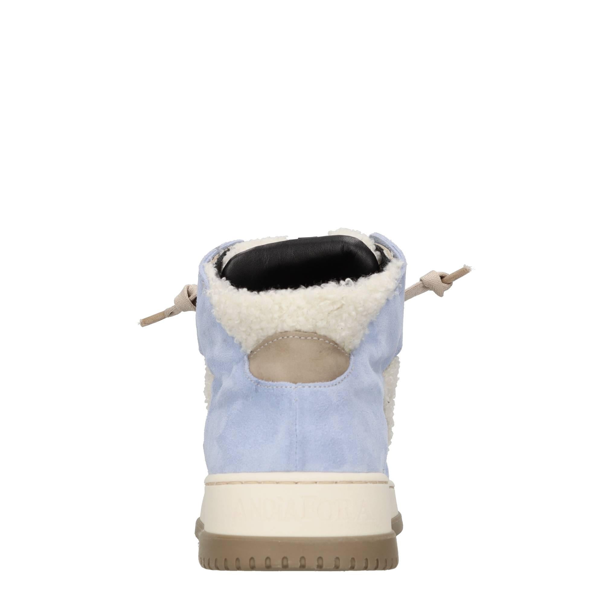Sneakers in pelle, camoscio e pelliccia sintetica 
