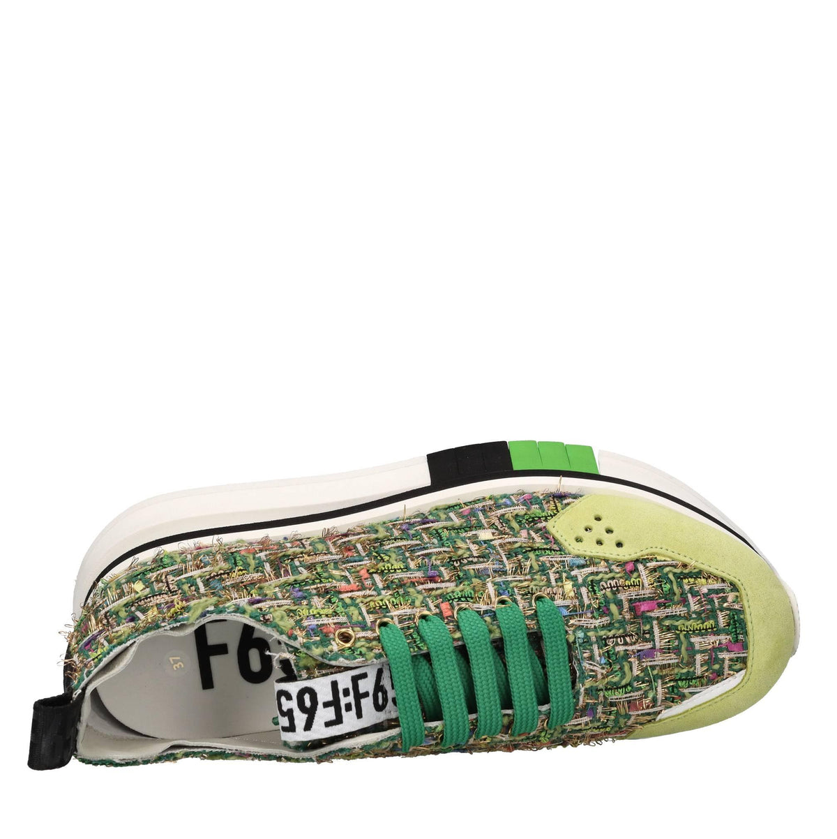 Sneakers in tessuto con inserti in camoscio 