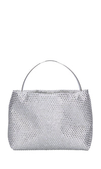 Borsa lyr satin in tessuto e strass 