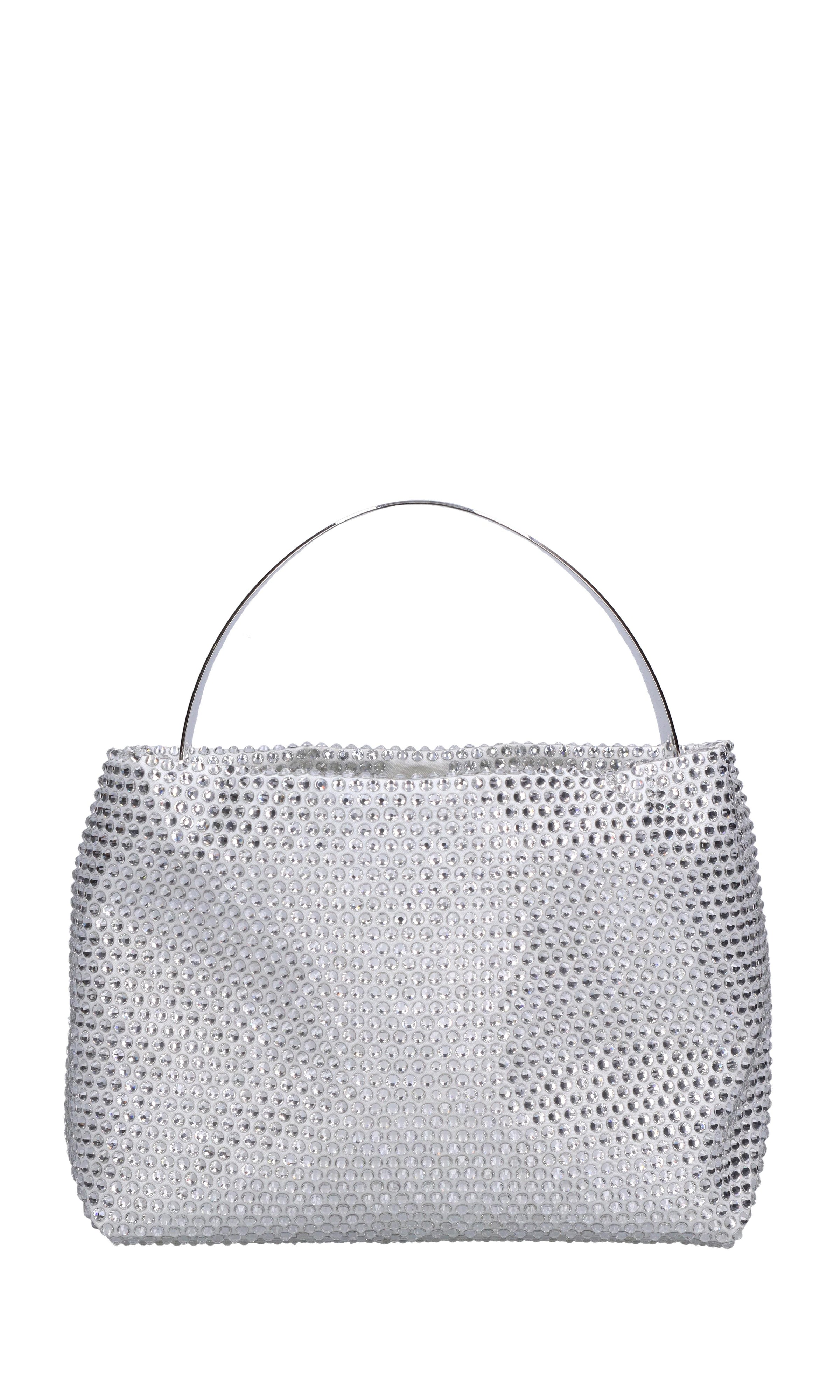 Borsa lyr satin in tessuto e strass 