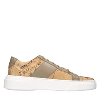 Sneakers in pelle e tessuto 