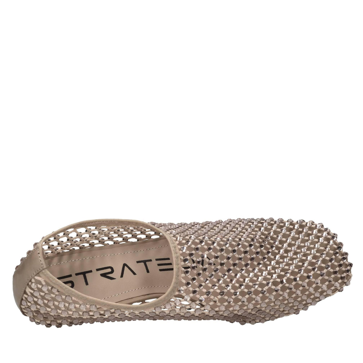 Décolleté Connie in pelle tessuto e strass 