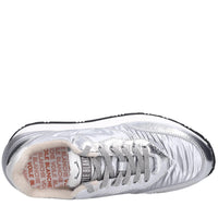 Sneakers in pelle e tessuto 
