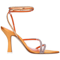 Sandali in tessuto con strass 