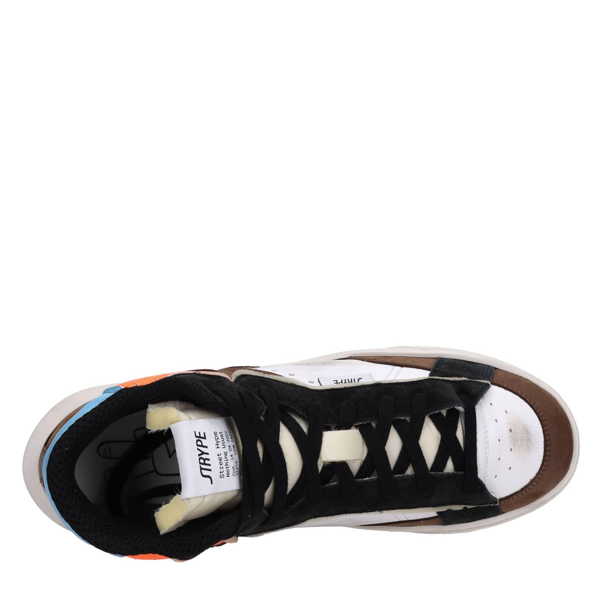 Sneakers in pelle e tessuto 