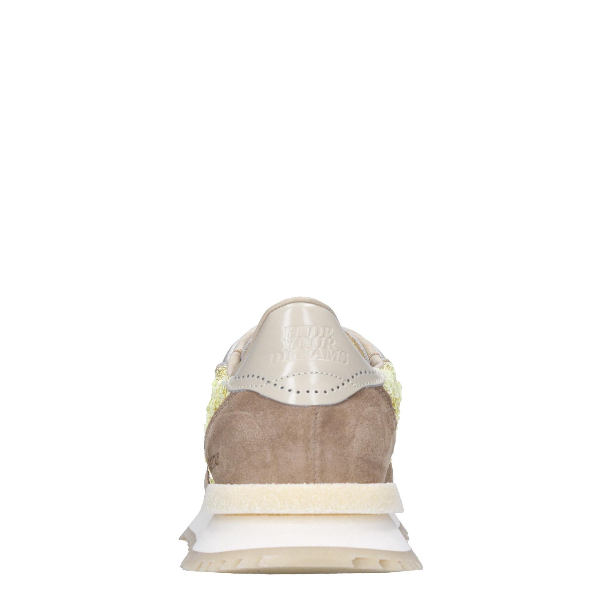 Sneakers in pelle e tessuto 