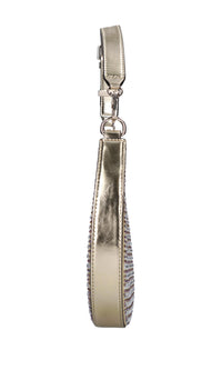 Borsa in ecopelle tessuto e strass 