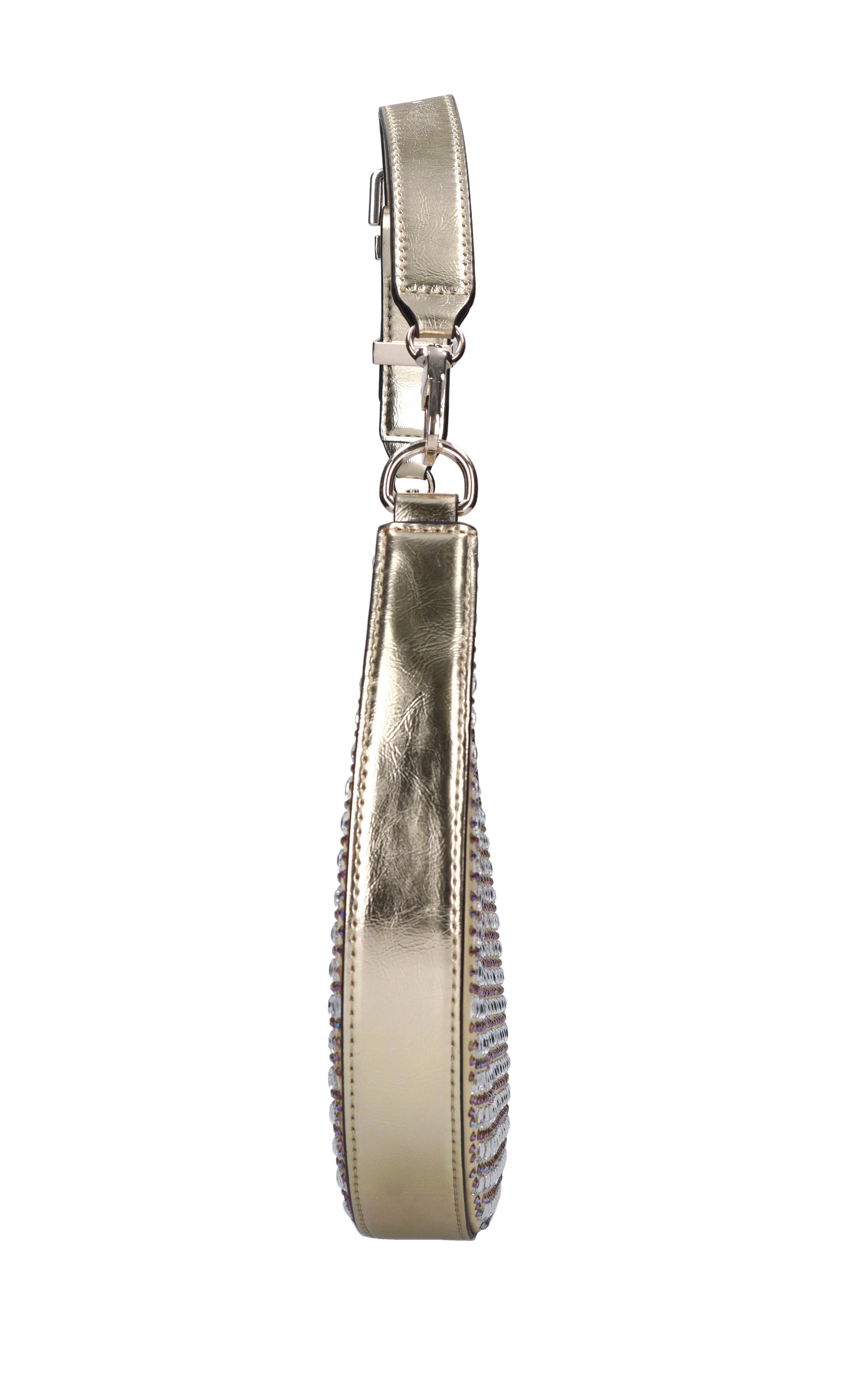 Borsa in ecopelle tessuto e strass 