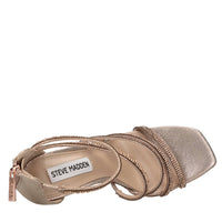 Sandali in tessuto e strass 