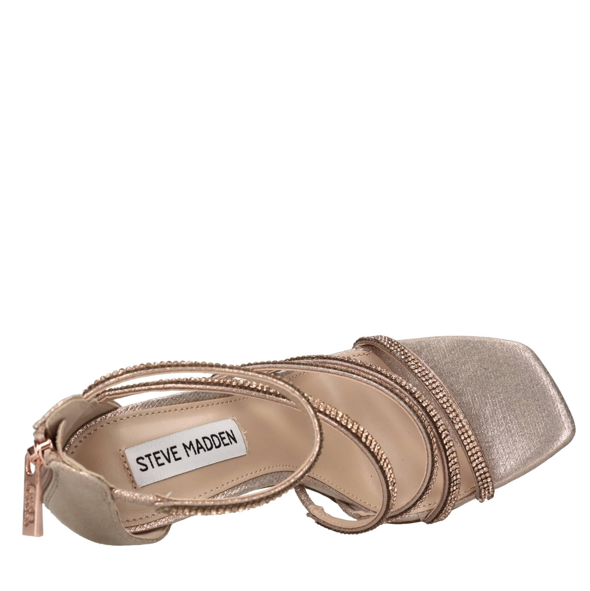 Sandali in tessuto e strass 