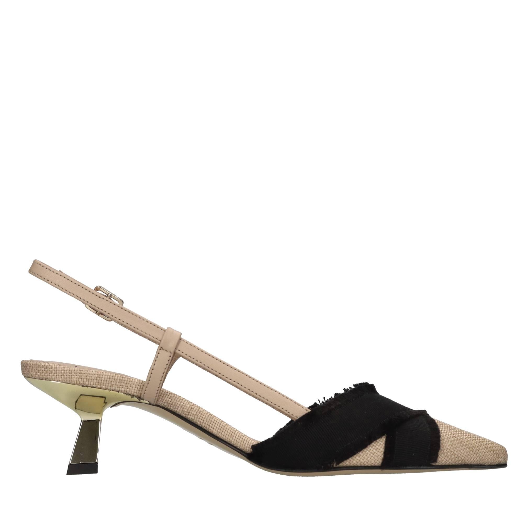 Décolleté slingback Girasol in pelle e tessuto 