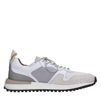 Sneakers in pelle e tessuto 