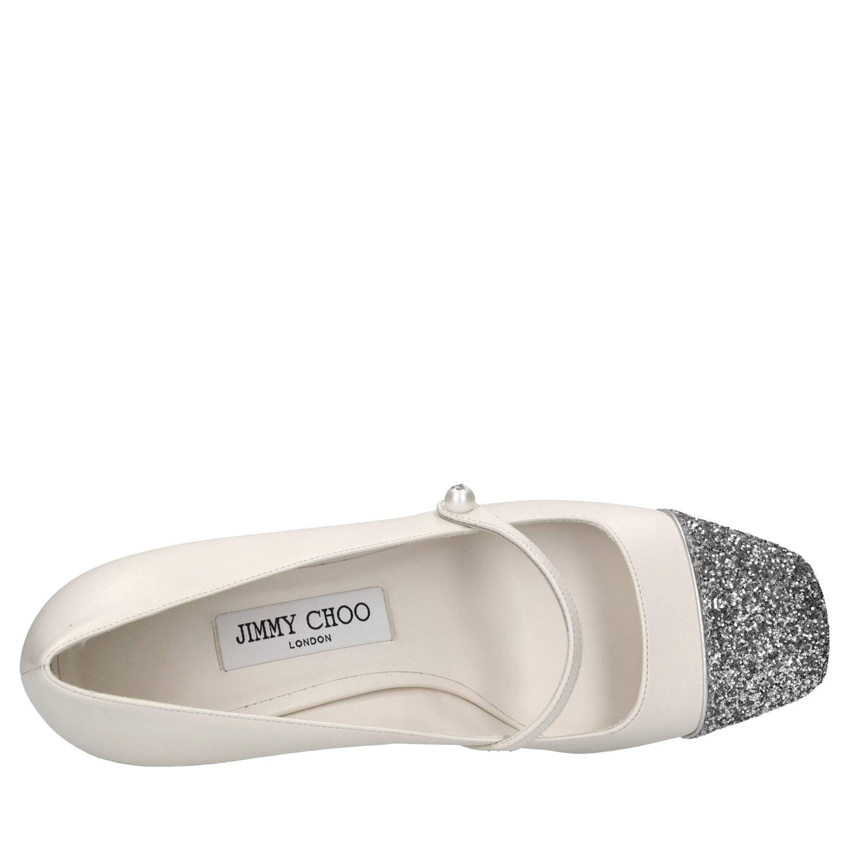 Décolleté in pelle e glitter 