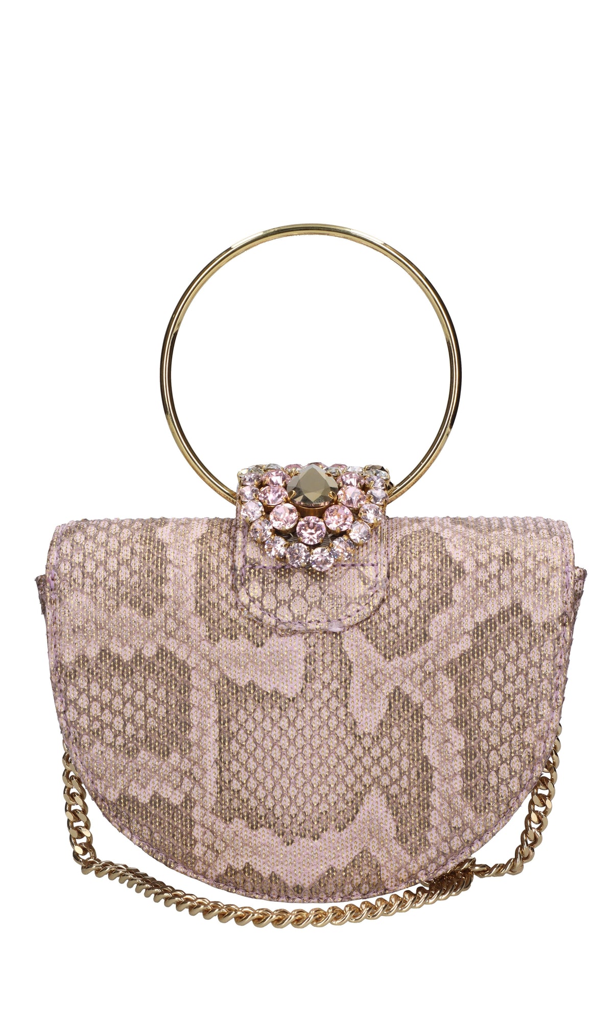 Borsa mini brigitte python in tessuto 