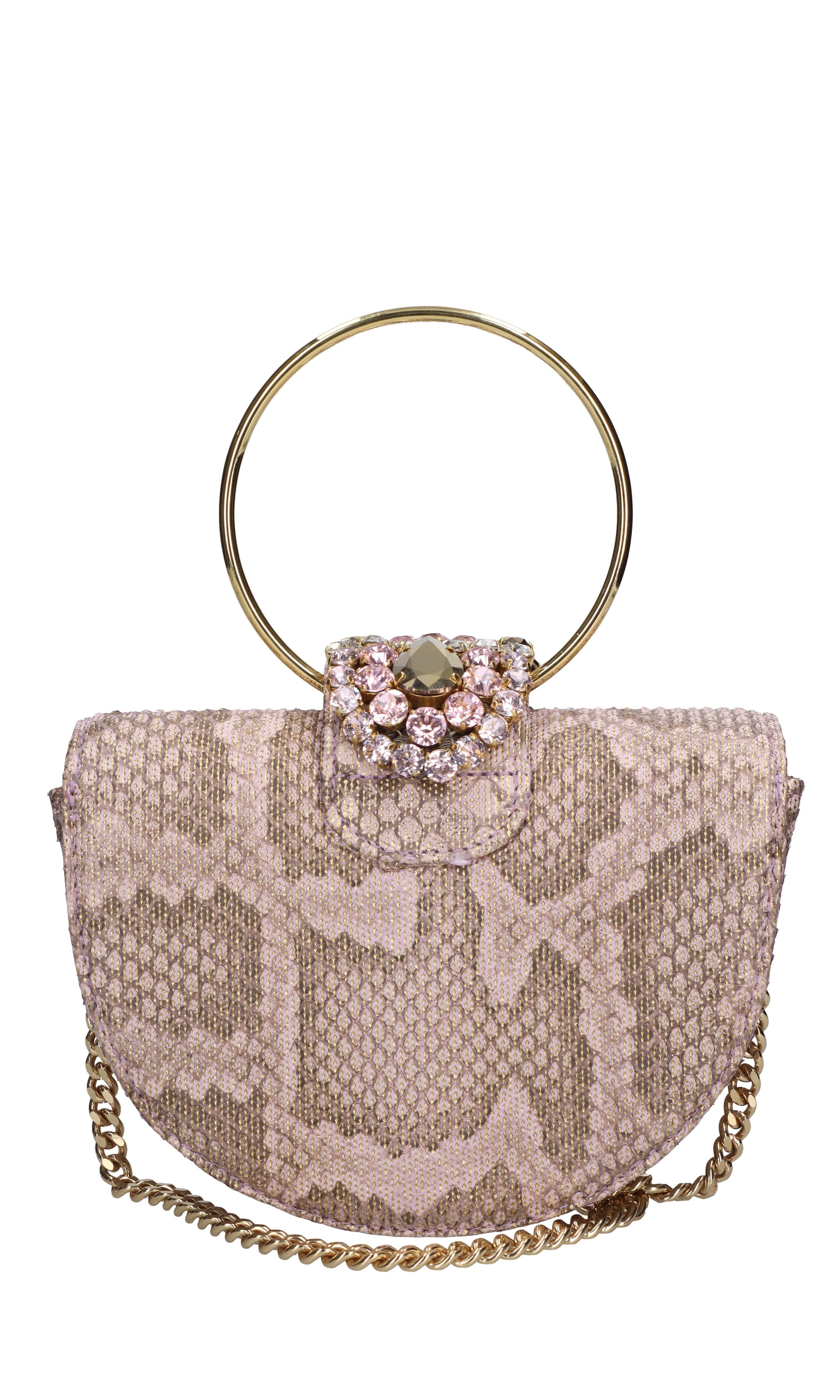 Borsa mini brigitte python in tessuto 