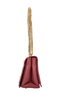 Borsa in pelle e tessuto 