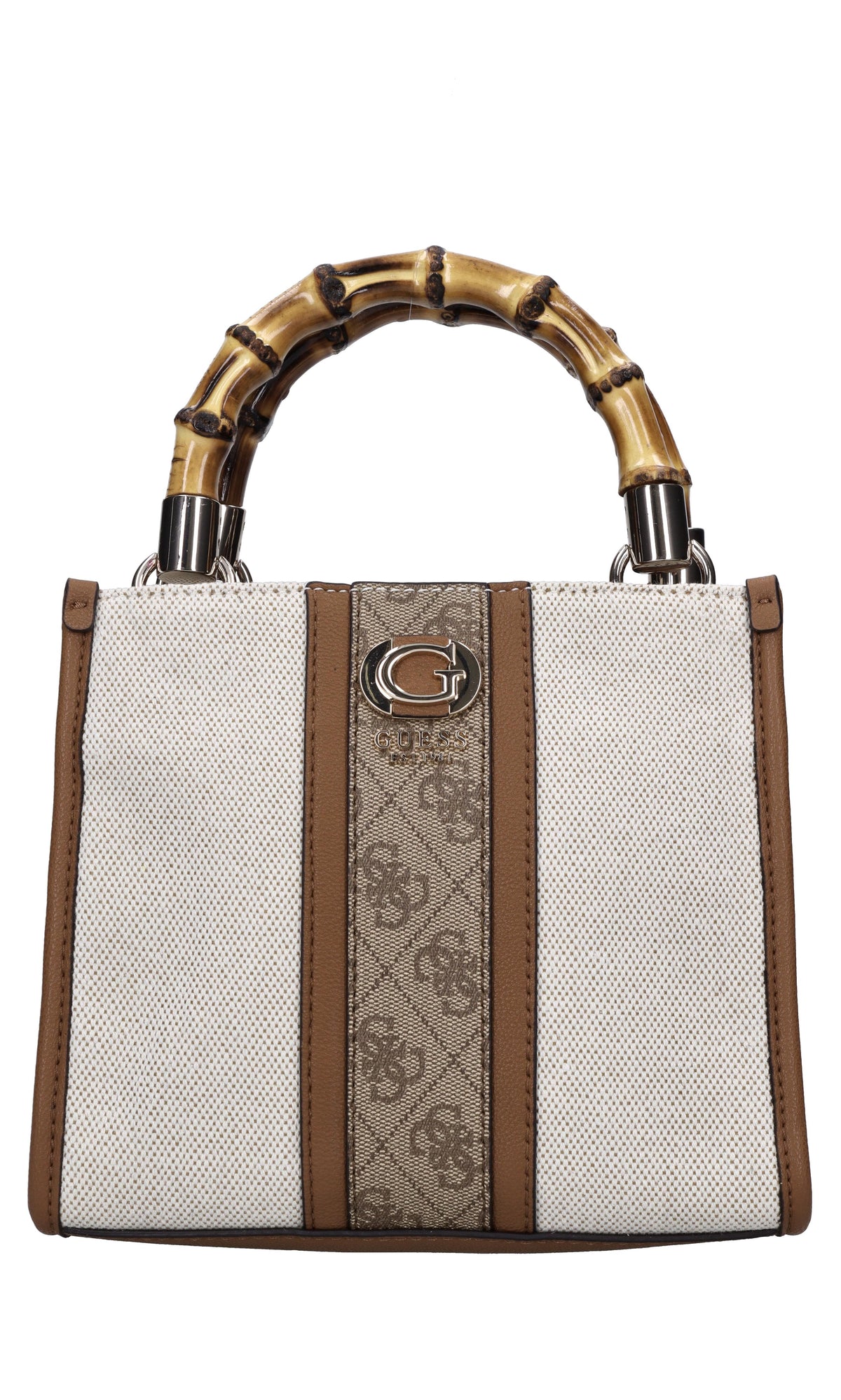 Borsa in ecopelle e tessuto 