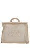 LA CARRIE Square bag in fabric and faux leather