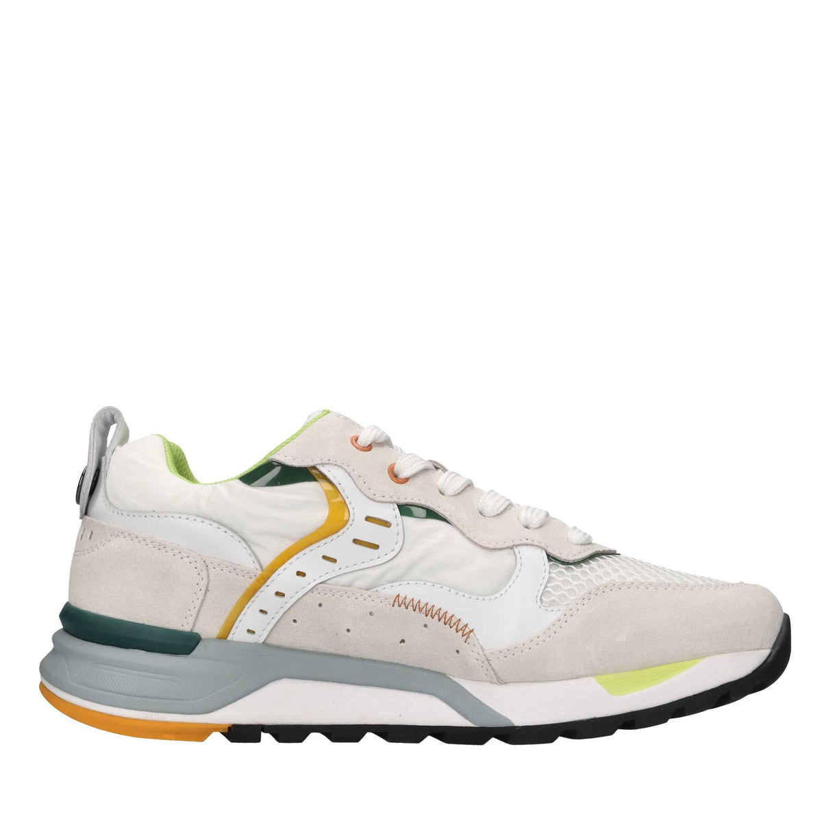 Sneakers in pelle e tessuto 