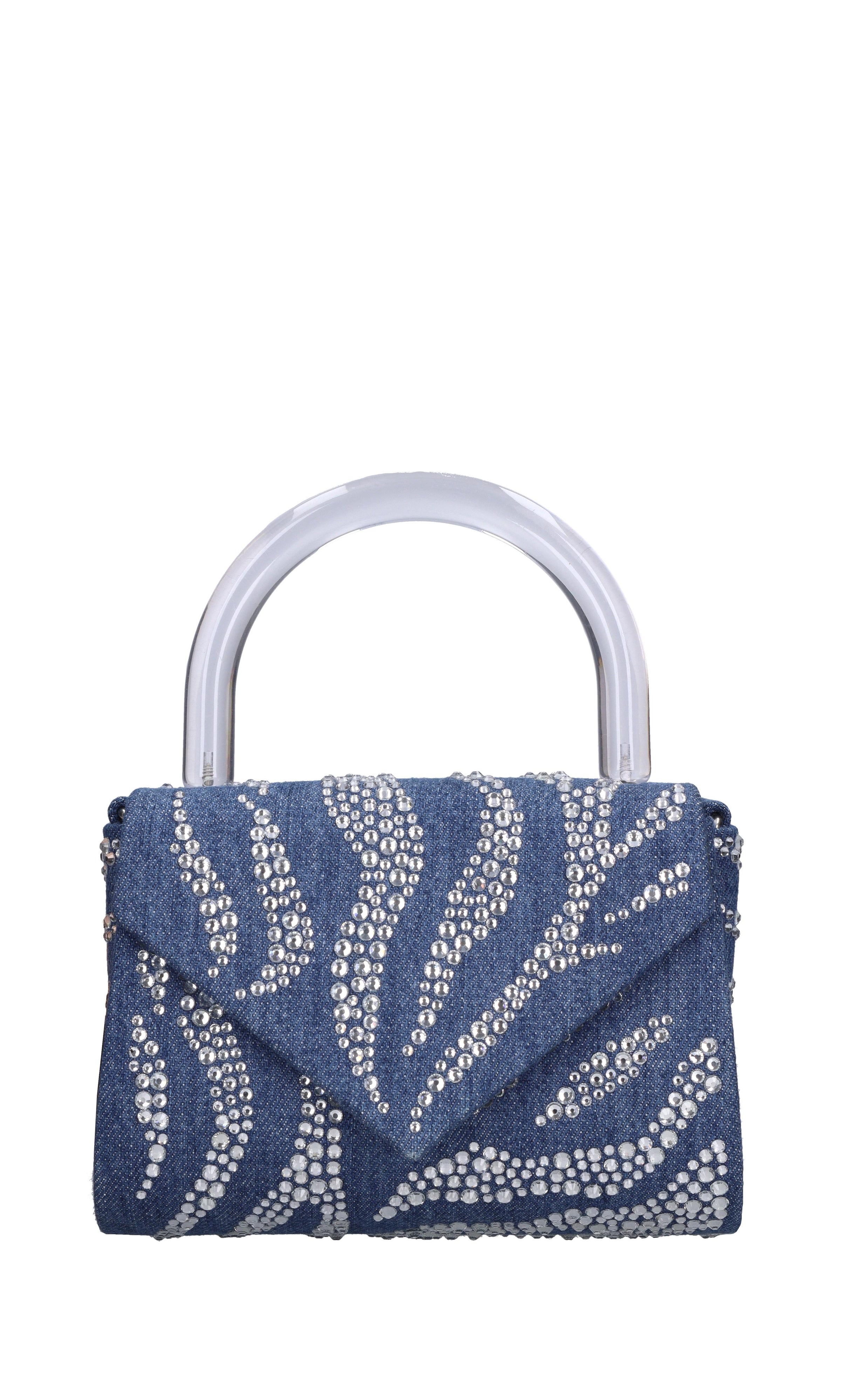 Borsa mini Cookie in tessuto e strass 