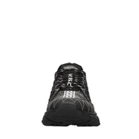 Sneakers in pelle e tessuto 