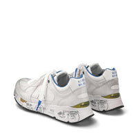 Sneakers in pelle scamosciata e tessuto 