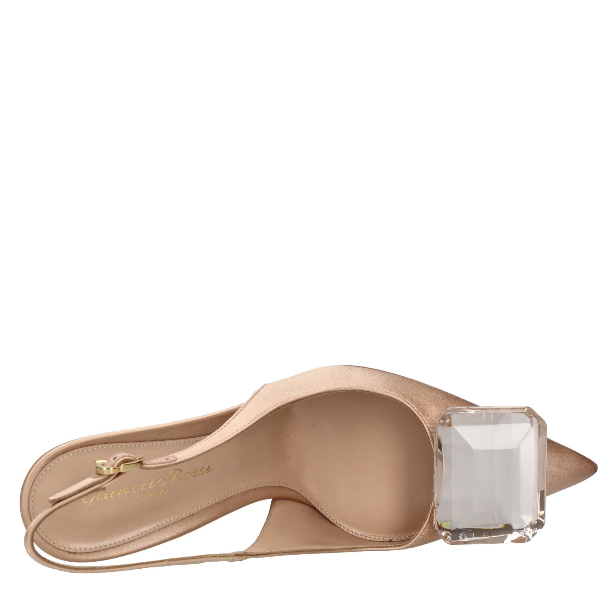 Décolleté slingback modello JAIPUR in raso e pelle 