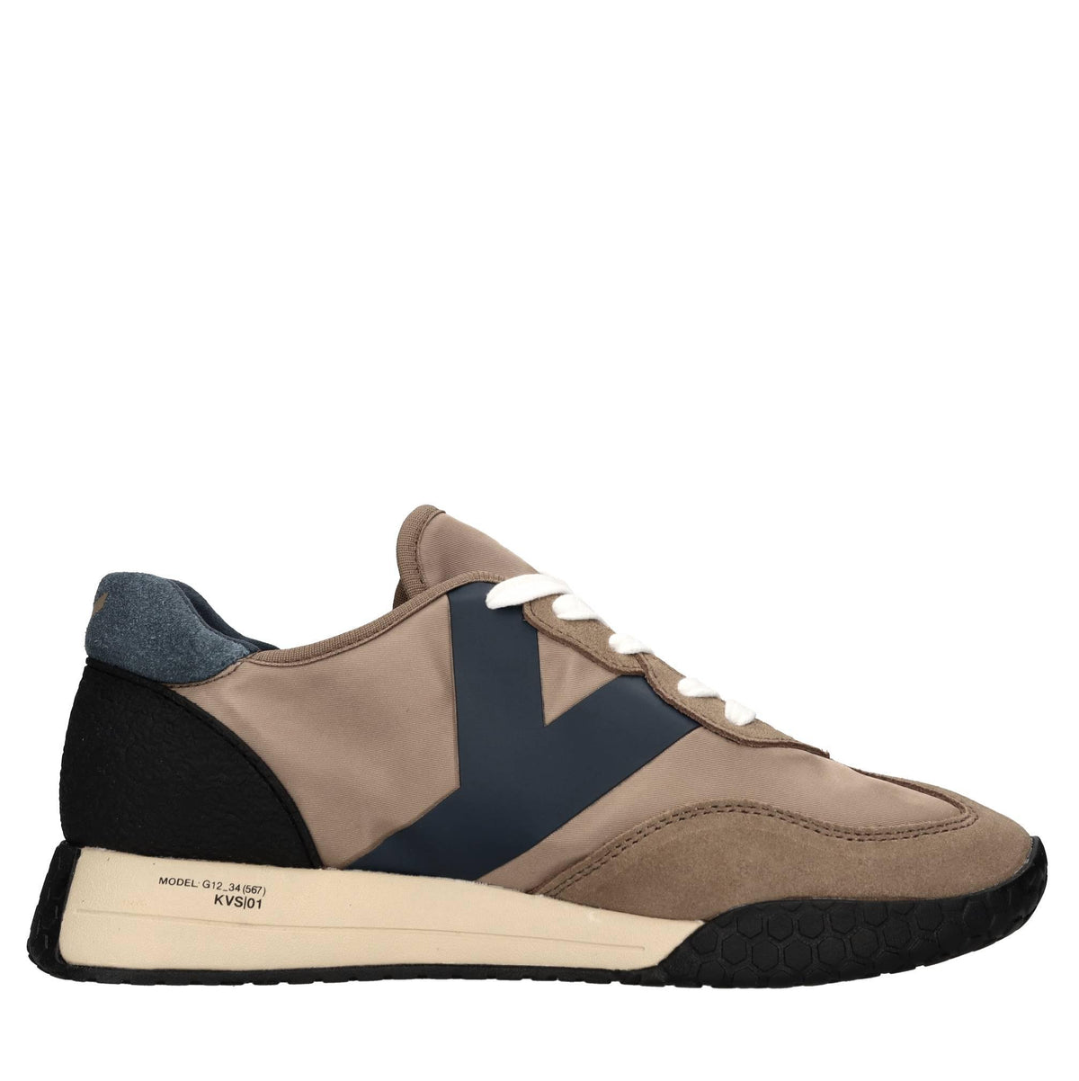 Sneakers in camoscio e tessuto 