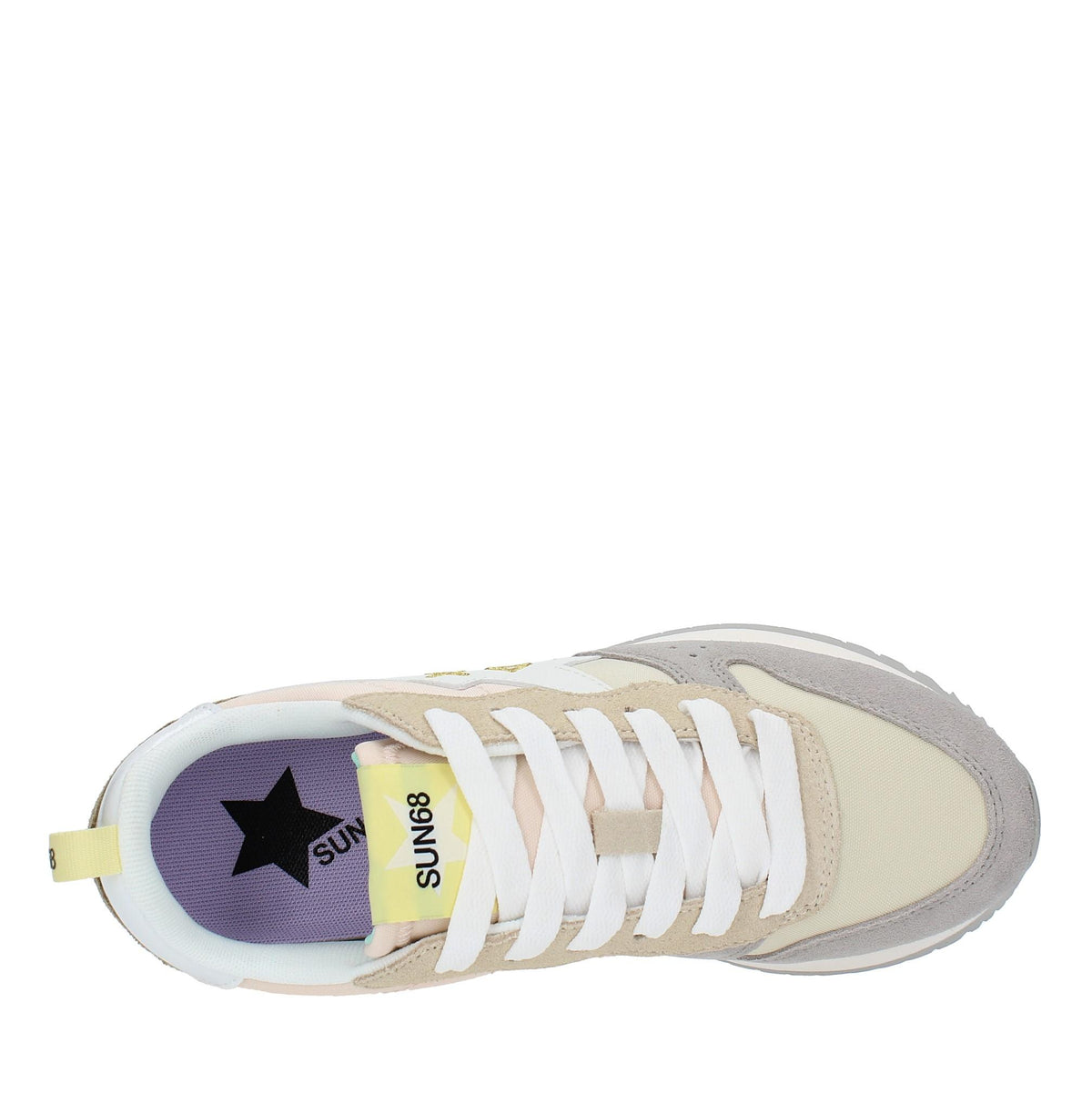 Sneakers in pelle camoscio e tessuto 